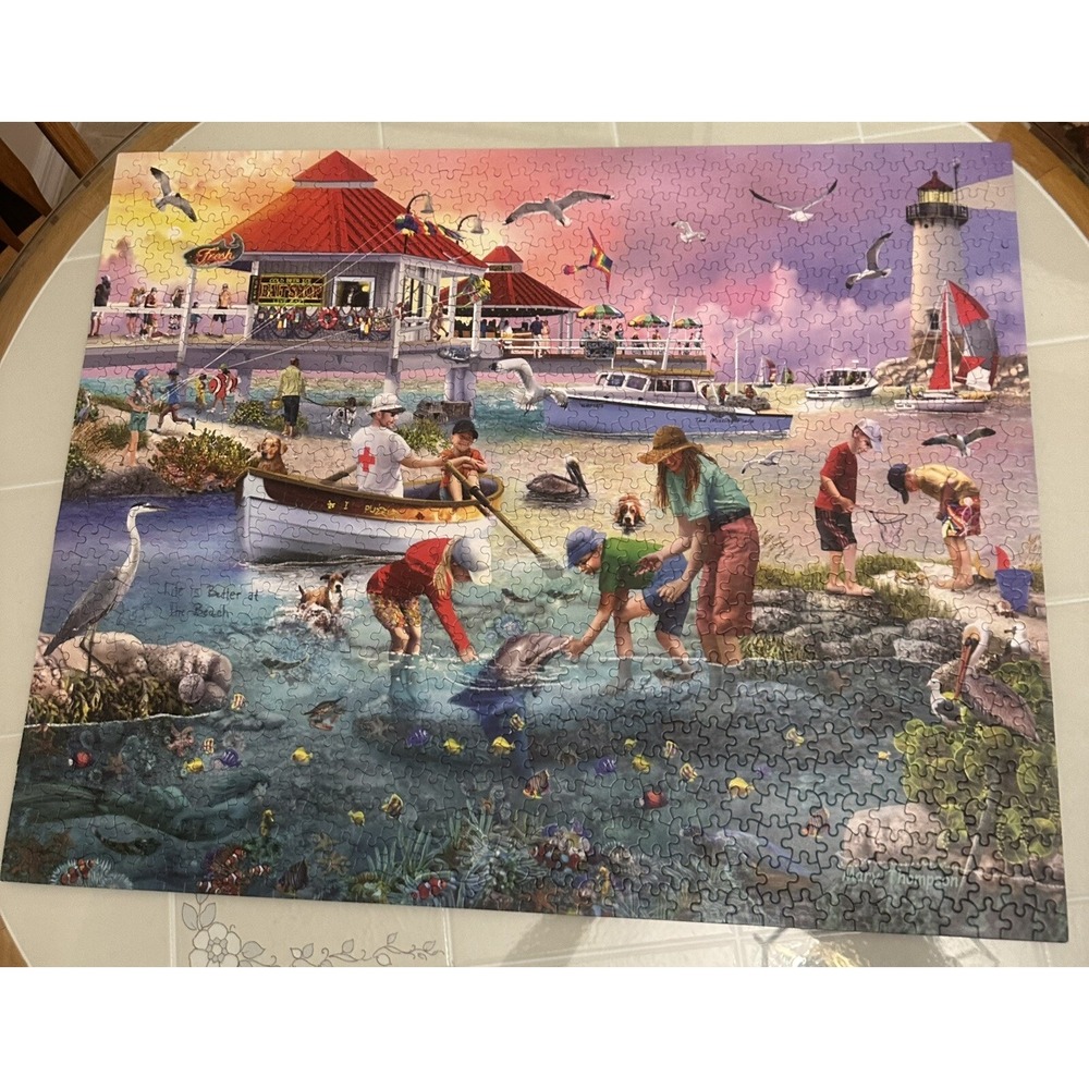 WHITE MOUNTAIN JIGSAW PUZZLE TIDAL POOL 1000 PCS COMPLETE 2022 #1793 - Picture 8 of 8